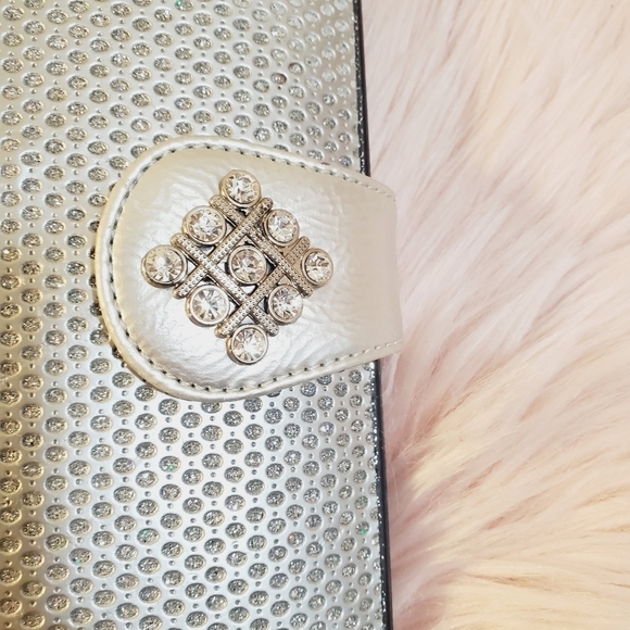 Silver Glitter Formal  satchel Clutch Evening bag - Picture 5 of 10